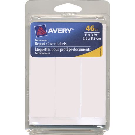 Avery Permanent Report Cover Labels, White, 06763, 1