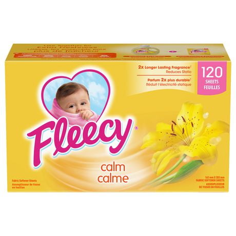 Fleecy Aroma Therapy Calm Fabric Softener Dryer Sheets, 120 Sheets