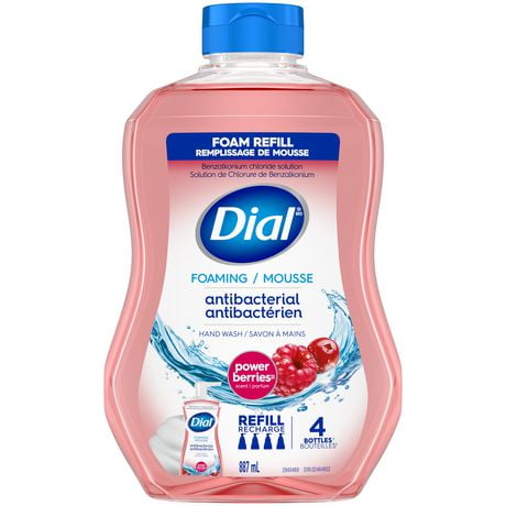 Dial Antibacterial Foaming Hand Wash Refill, Power Berries, 887ml refill