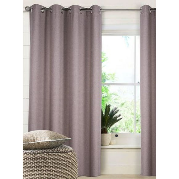 Caricia Home Dreamer Blackout 100% Privacy Grommet Curtain Panel, 54 x 95, Warm Linen Brown
