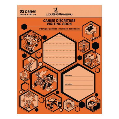 Louis Garneau cahier interligné/point. Orange