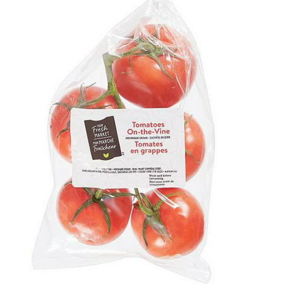 Your Fresh Market Tomatoes on the Vine, Sold in packs, 0.57 - 0.80 kg