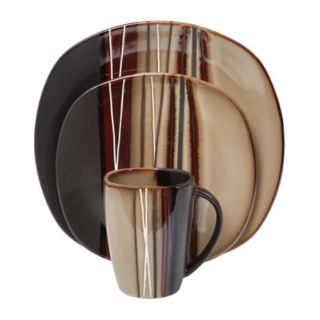 hometrends 16 Piece Bazaar Brown Dinnerware Set  Walmart Canada