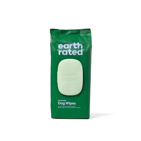 Earth Rated Lavender Dog Grooming Wipes, 60 Count, Our wipes are USDA Certified 99% Biobased.