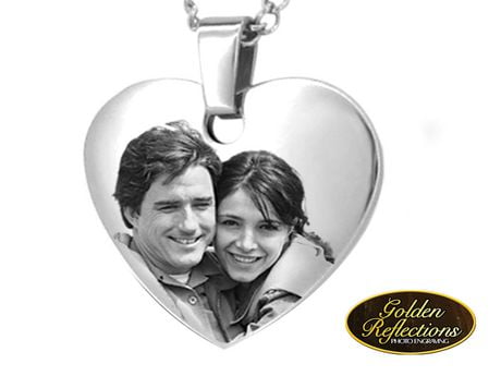 pendentif coeur photo gravé