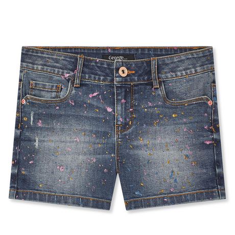 glitter jean shorts