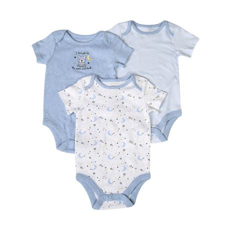 George baby Boys' Cotton Bodysuits, 3-Pack | Walmart Canada