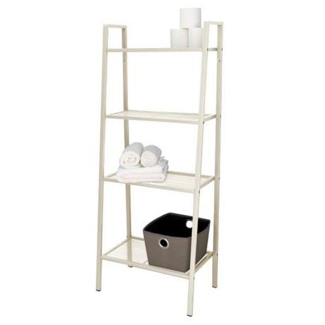 Medium 4 Tier Metal Rack, (24” x 14” x 58), Off-White