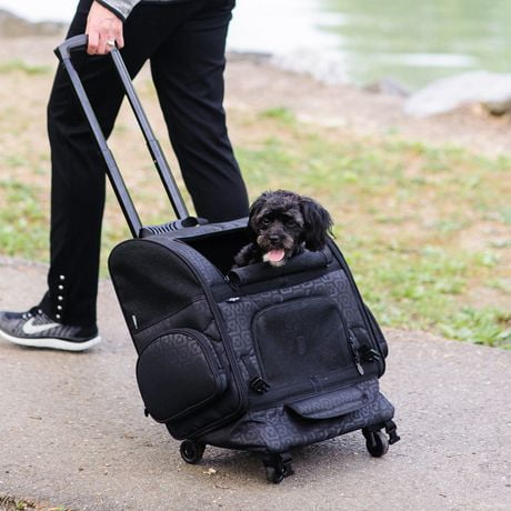 Gen7Pets RC2000 Roller-Carrier Pet Carrier - Black Geometric | Walmart ...