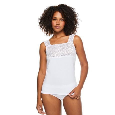 George Women's Square Neckline Lace Cami, Sizes S-XL