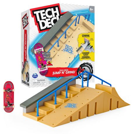 Tech Deck, Jump N’ Grind X-Connect Park Creator, Customizable and Buildable Ramp Set with Exclusive Fingerboard, Kids Toy for Ages 6 and up