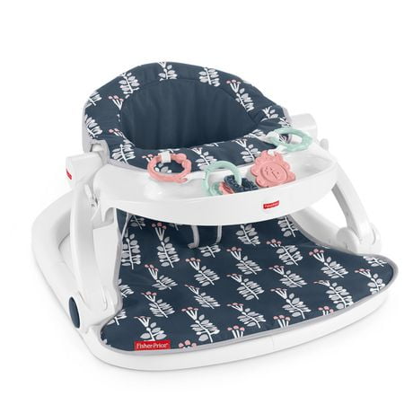 Fisher-Price Sit-Me-Up Floor Seat with Tray - Navy Garden, portable