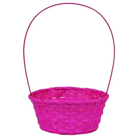 Small Round Pink Bamboo Basket - Walmart.ca