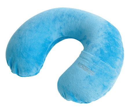 American Tourister Inflatable Neck Pillow with Cover Blue | Walmart Canada