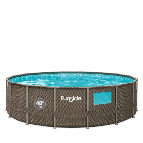 Funsicle 16 ft Crystal Vue Oasis Designer Pool, Dark Double Rattan ...