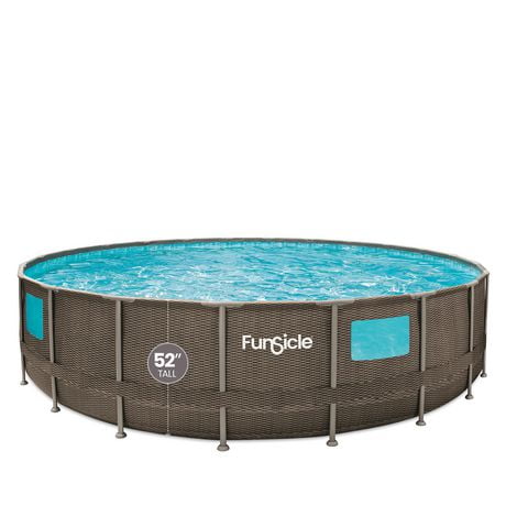 Funsicle 22 ft Crystal Vue Oasis Designer Pool, Dark Double Rattan ...