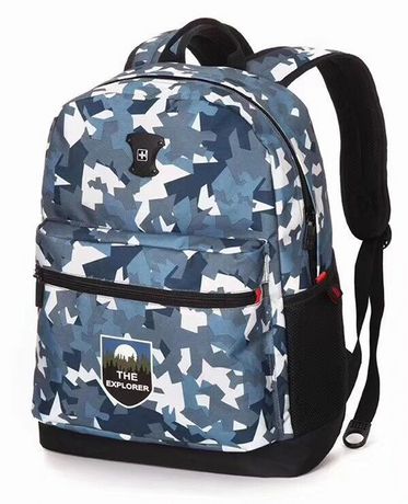 Sunwealth Suissewin Water Resistance Unisex Backpack - Camouflage Blue Blue