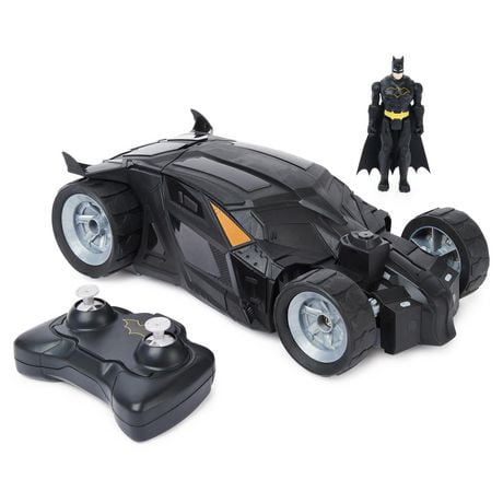 DC Comics, Batman Batmobile radiocommandée, Facile à piloter, Compatible avec les figurines Batman, Jouet pour garçons et filles à partir de 4 ans