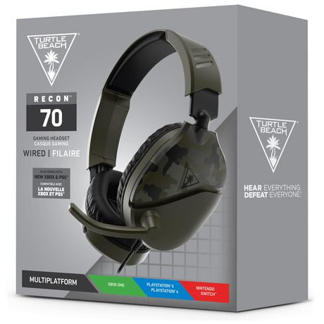 Casque de gaming Turtle Beach® Recon 70 Camo - vert PS4™ Pro, PS4™ & PS5™ | Xbox One & Xbox Series X|S | Nintendo Switch™1 | Mobile Playstation 4