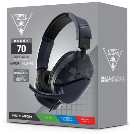 Turtle Beach® Recon 70 Blue Camo Gaming Headset PS4™ Pro, PS4™ & PS5™ | Xbox One & Xbox Series X|S | Nintendo Switch™1 | Mobile, PlayStation 4