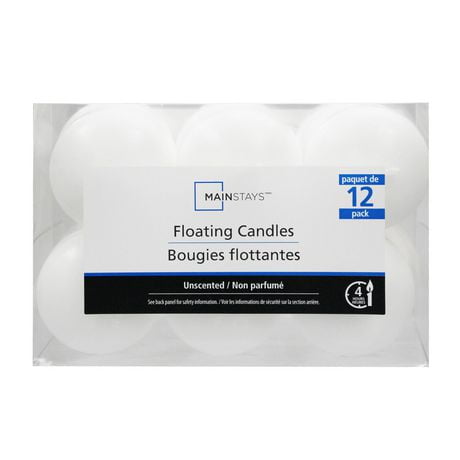 Mainstays Unscented Floating Candles, Pack of 12