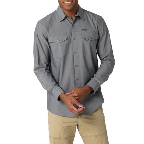 Wrangler Men's Long Sleeve Camp Shirt | Walmart Canada