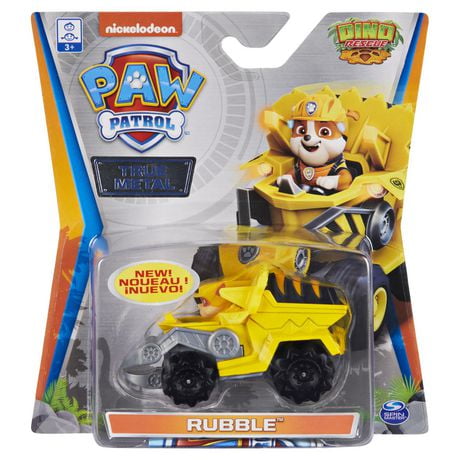 PAW Patrol, True Metal Rubble Collectible Die-Cast Vehicle, Dino Rescue Series 1:55 Scale