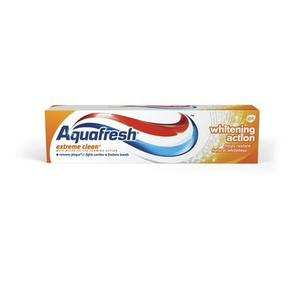 Aquafresh Whitening Toothpaste with Fluoride, Plaque Remover, Fresh Breath and Cavity Protection, 90 mL, 90 mL Mint