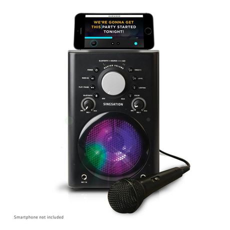 Singsation Classic Bluetooth Karaoke Machine/Speaker with Wired Microphone - Black