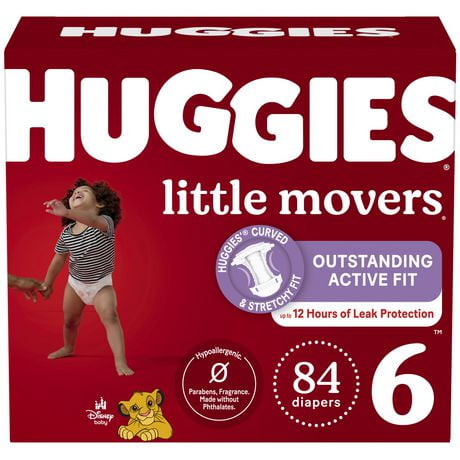 HUGGIES Little Movers Diapers, Mega Colossal Pack, Sizes: 3-7 | 136-68 Count