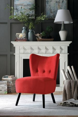 red accent chair