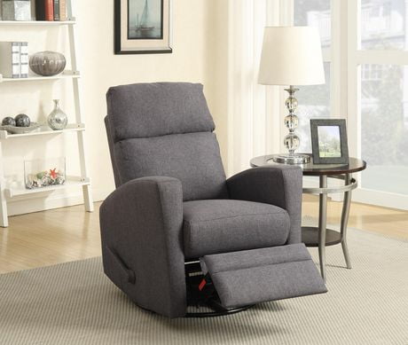 Topline Home Furnishings Dark Grey Swivel Glider Recliner - Walmart.ca