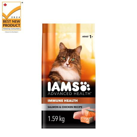 Nourriture sèche pour chats adultes IAMS ADVANCED HEALTH SANTÉ IMMUNITAIRE Recette avec saumon et poulet 1,59-3,18 kg