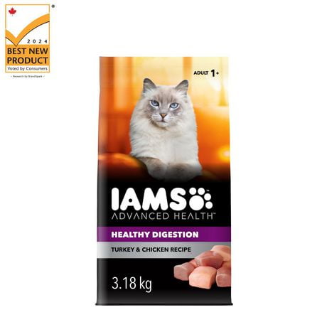 Nourriture sèche pour chats adultes IAMS ADVANCED HEALTH SAINE DIGESTION Recette avec dinde et poulet 1,59-7,26 kg