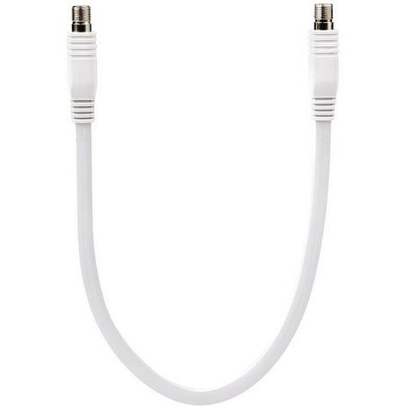 RCA 18-in (1.5-ft) Flat Coax Extension Cable for Window/Door Feedthrough with Female Connectors - White