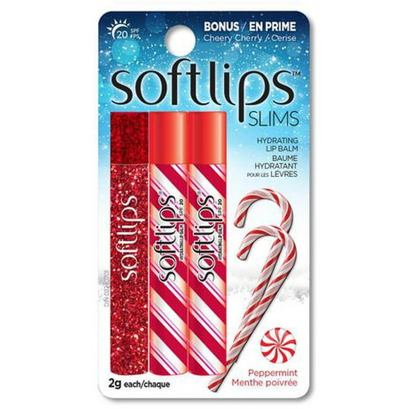 Softlips Slims Peppermint Holiday 3pk