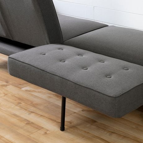 South Shore Liveit Essential Futon SofaBed, 2SeatDark Gray