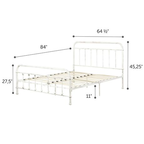 South S Prairie Metal Platform Bed, Shabby Chic Full Size Bed Frame
