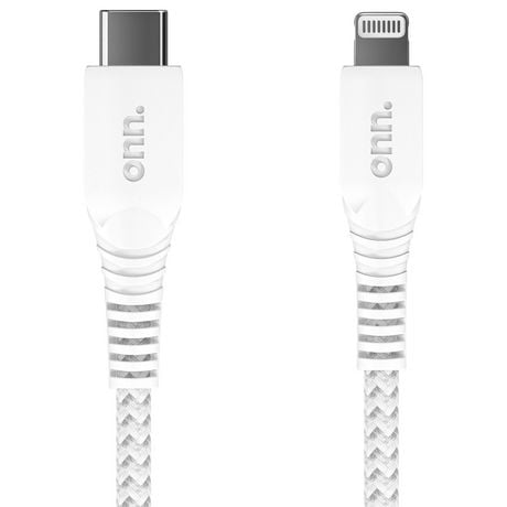 onn. 6 ft./1.8 m USB-C to Lightning Charge & Sync Cable, Made for Apple