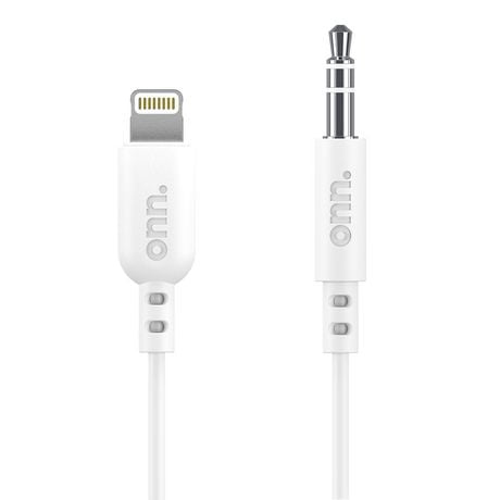 onn. 3 ft./0.9 m Lightning to 3.5 mm AUX Cable, Made for Apple