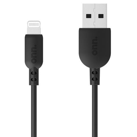 onn. 3 ft./0.9 m Lightning to USB-A Charge & Sync Cable, Made for Apple, Transfer while Charging