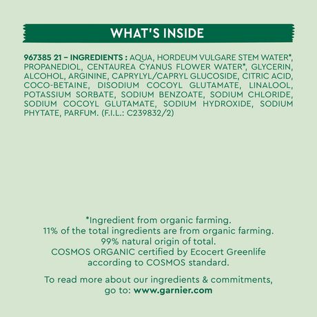 garnier bio cornflower micellar water