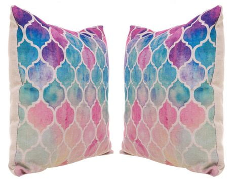 Kieragrace Kg Kenney Trellis Throw Pillows Set Of 2 Blue Pink