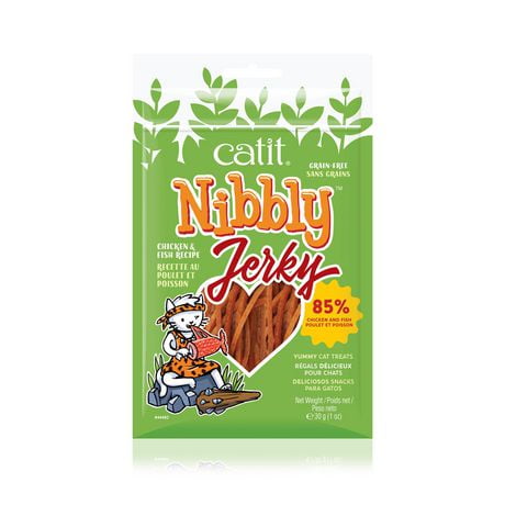 Catit Nibbly Jerky Chicken and Fish Recipe, 30 g, 30g (1 oz )