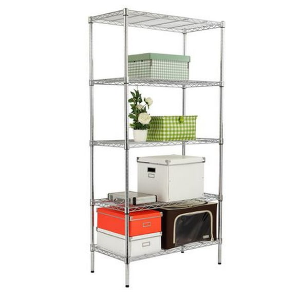 5 Tier Steel Wire Shelf Rack, Chrome