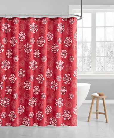 Holiday Time Snowflake Shower Curtain | Walmart Canada