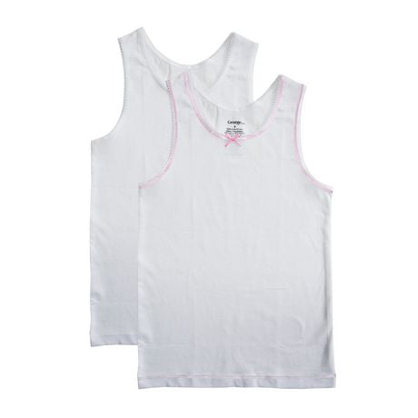 George Girls' Cotton Vest 2-Pack, Sizes 4-10