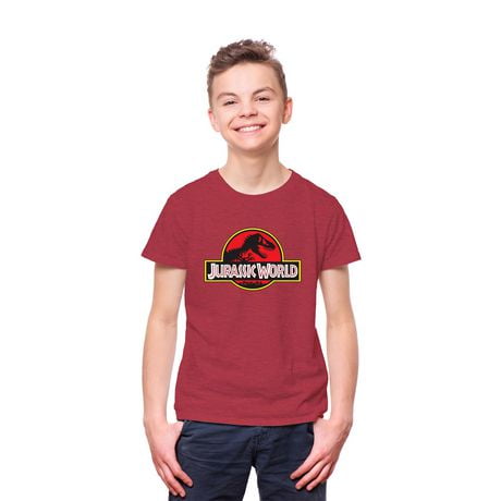 T-shirt à manches courtes avec logo Jurassic World pour garçon Tailles: TP-TG