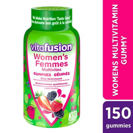 Multivites gélifiées pour femmes Vitafusion, multivitamines quotidiennes 150 vitamines gélifiées (approvisionnement de 2,5&nbsp;mois)