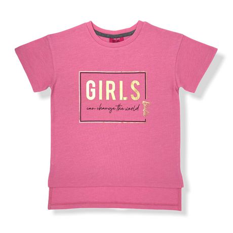 Barbie Girl`s short sleeve drop shoulder T-shirt | Walmart Canada